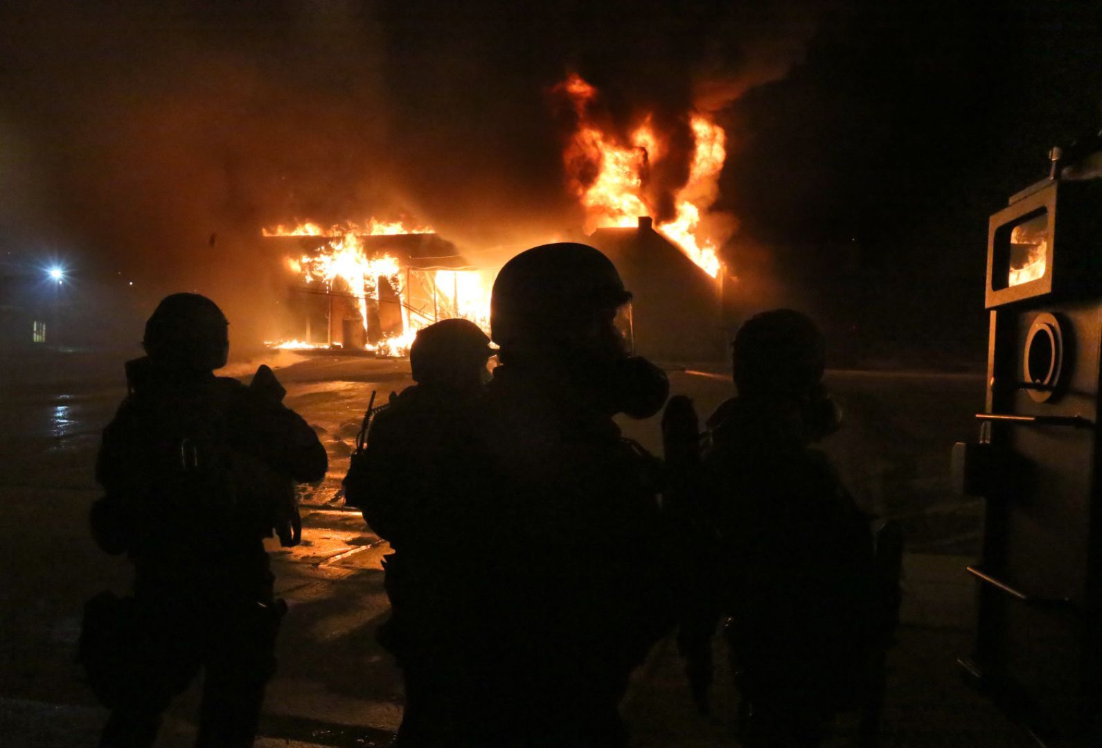Beauty Town burns on W. Florissant Avenue